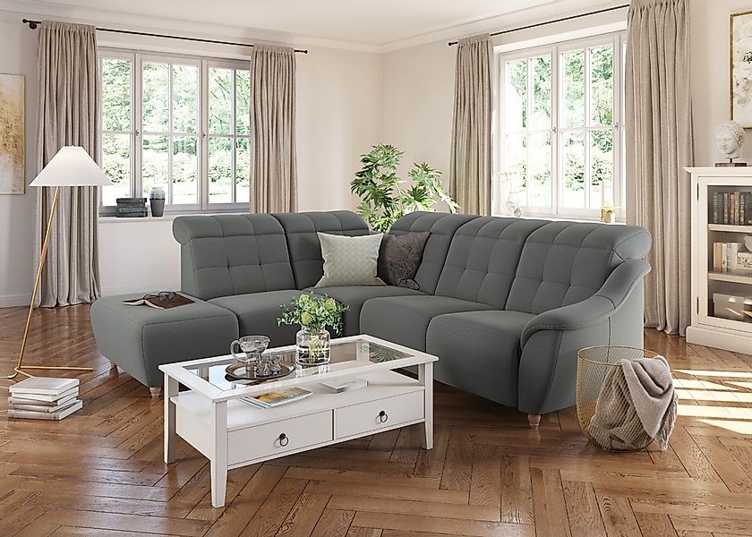 Home affaire Ecksofa "Boston L-Form" Kopfteilverstellung an jeder Sitzfläch günstig online kaufen