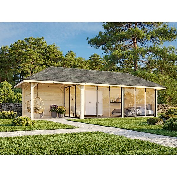 Palmako Pavillon Bianca Set 517 Slide Plus 876 x 300 cm Lackiert Weiß FSC® günstig online kaufen