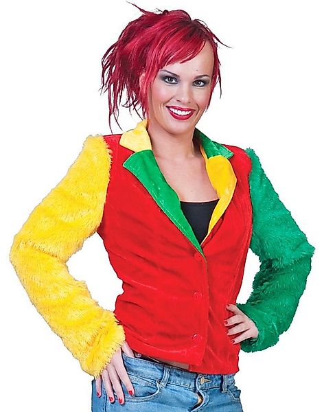 Funny Fashion Kostüm Hippie Jacke Grace in Plüsch-Optik für Damen - Meh günstig online kaufen