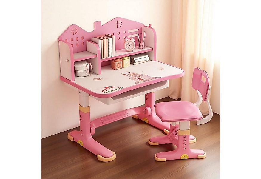 Rutaqian Kinderschreibtisch Kinderschreibtischstuhl mit Bücherständer,Höhev günstig online kaufen