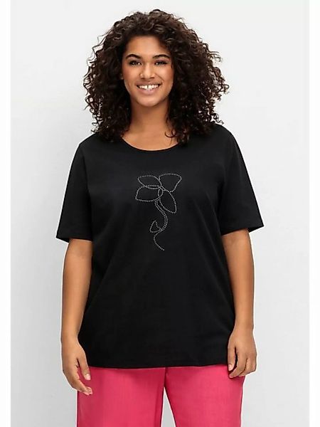 Sheego T-Shirt Große Größen mit Blumen-Applikation günstig online kaufen