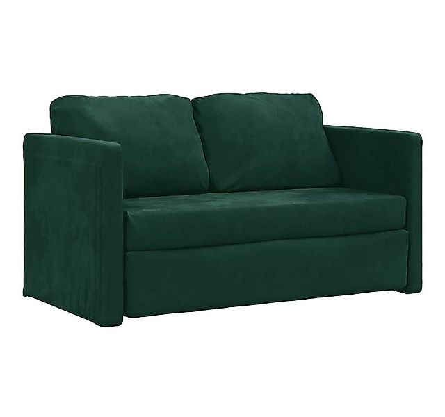 vidaXL Sofa Bodensofa mit Schlaffunktion Dunkelgrün 122x204x55 cm Samt, 1 T günstig online kaufen