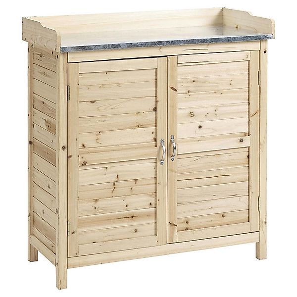 Outsunny Gartenschrank natur Holz B/H/T: ca. 83x92x40 cm günstig online kaufen