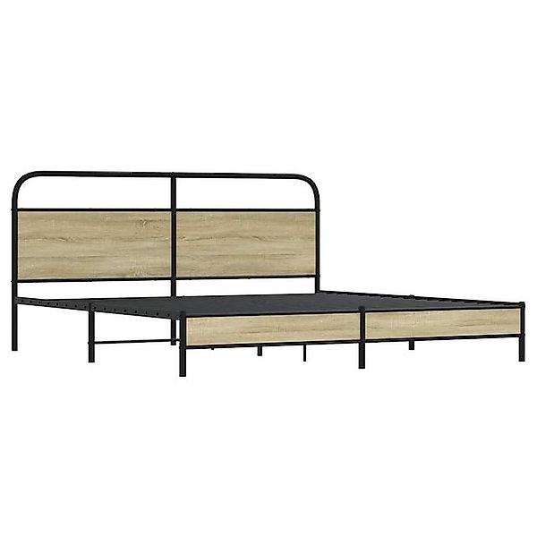 vidaXL Bett Metallbett ohne Matratze Sonoma-Eiche 183x213 cm günstig online kaufen