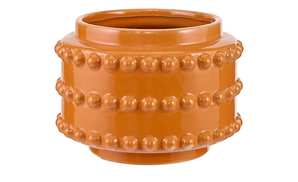 Übertopf   ¦ orange ¦ Keramik ¦ Maße (cm): H: 13  Ø: 17 Accessoires > Dekoa günstig online kaufen