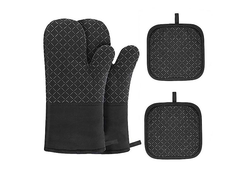 Forrlite Topfhandschuhe Ofenhandschuhe Topflappen 4er Set, 260℃ Hitzebestän günstig online kaufen