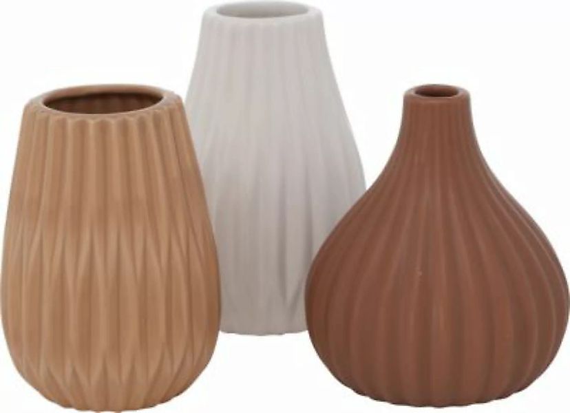 BOLTZE "3-tlg. Vasen-Set ""Wilma"" H13cm" braun günstig online kaufen