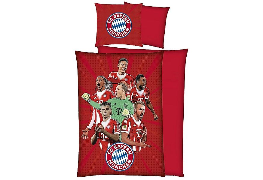 BERONAGE Wendebettwäsche FC Bayern München Bettwäsche Player Rot Linon / Re günstig online kaufen