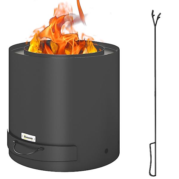 Outsunny Feuerschale mit Schürhaken, Aschenwanne, (Feuerstelle günstig online kaufen