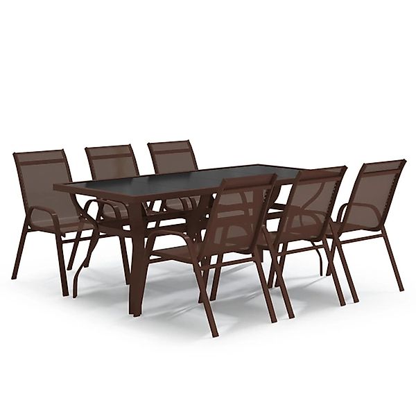 vidaXL 7-Tlg Garten-Essgruppe Braun und Schwarz 3095990 günstig online kaufen