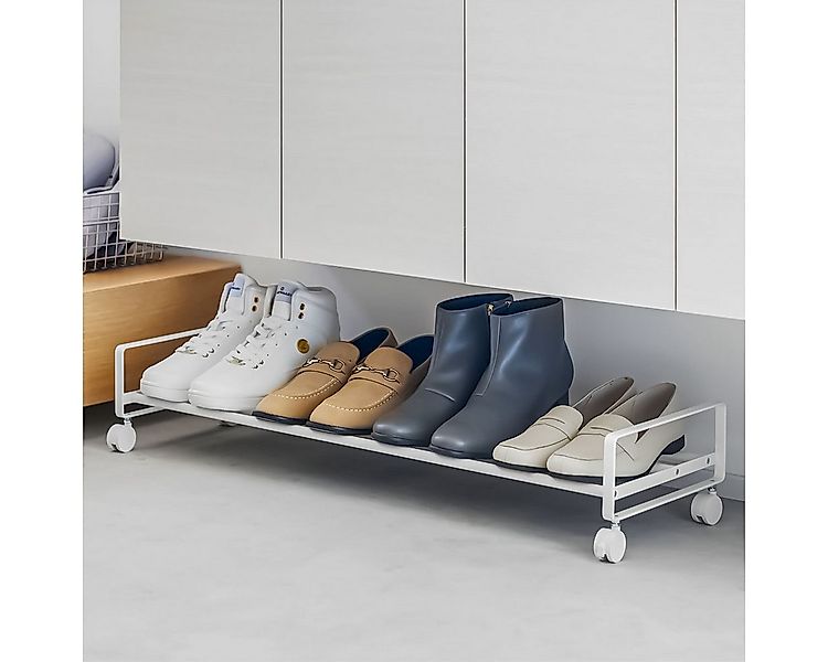 Yamazaki Schuhregal "Tower" aus Metall, mit Rollen, 83x14x27cm, Schuhstände günstig online kaufen
