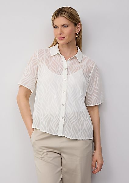 s.Oliver BLACK LABEL Kurzarmbluse Semitransparente Bluse günstig online kaufen