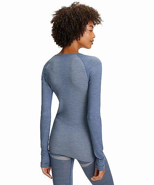 FALKE Damen Langarmshirt Wool-Tech Light, XS, Blau, Uni, Schurwolle, 33463- günstig online kaufen