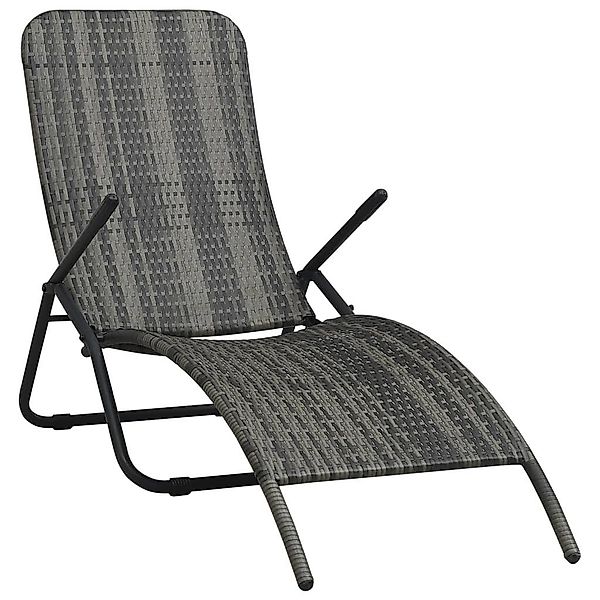 furnicato Gartenliege Klappbare Sonnenliege Poly Rattan günstig online kaufen