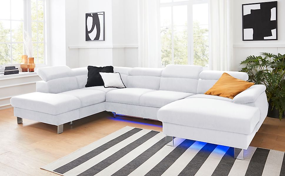 COTTA Wohnlandschaft »Komaris U-Form, B: 320 cm« mit Kopfteilverstellung, o günstig online kaufen