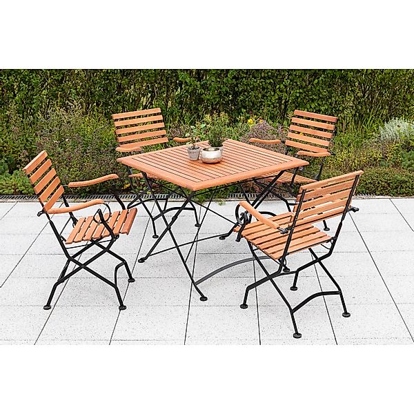 Merxx Gartenmöbelset Schlossgarten 5tlg. inkl. Klappsessel, Klapptisch 90x9 günstig online kaufen