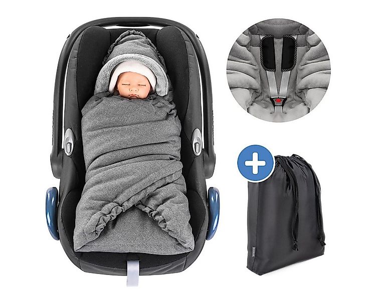 Zamboo Fußsack Grau, Baby Winter Einschlagdecke für Babyschale und Kinderwa günstig online kaufen