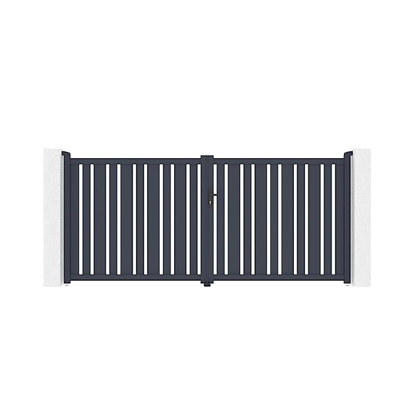 Casanoov Doppelflügeltor Aus Aluminium 3 5M Veymont H 160Cm Grau günstig online kaufen