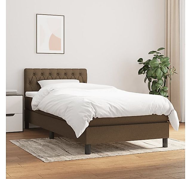 vidaXL Boxspringbett Boxspringbett mit Matratze Dunkelbraun 100x200 cm Stof günstig online kaufen