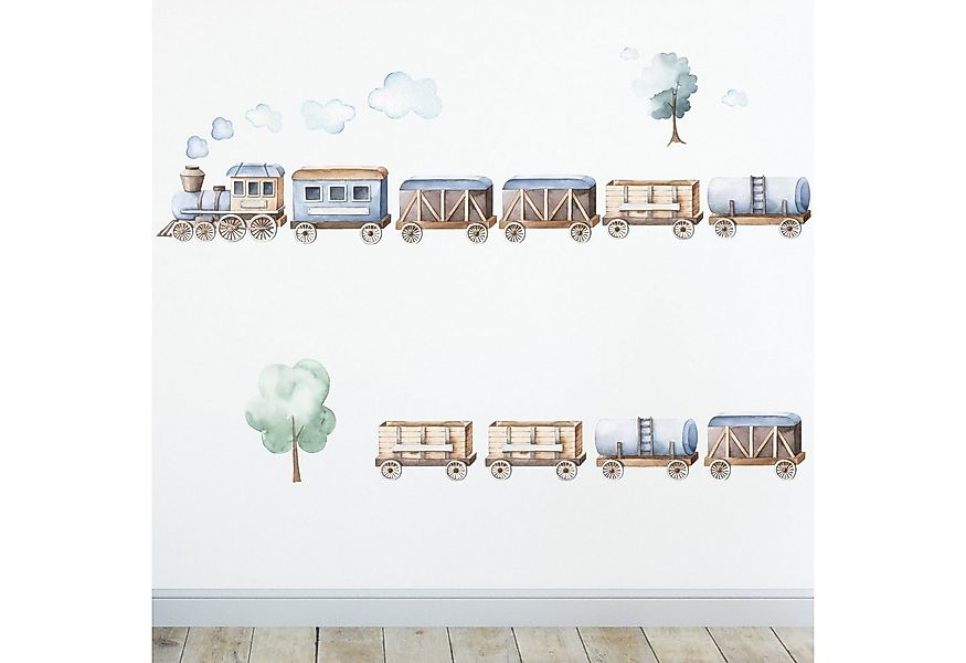 Sunnywall Wandtattoo Zug blau Wandsticker Wandtattoo (3 St), konturgeschnit günstig online kaufen