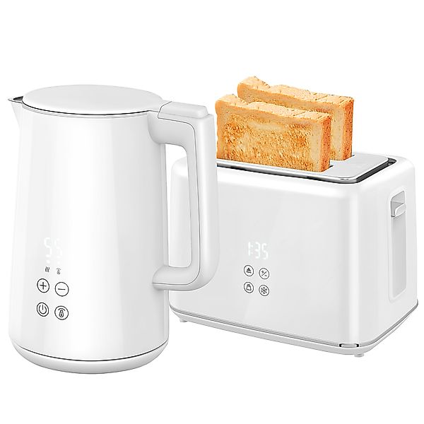 HOMCOM Wasserkocher Toaster Set 1,5L Wasserkocher 2 Toastscheiben 2200W Frü günstig online kaufen
