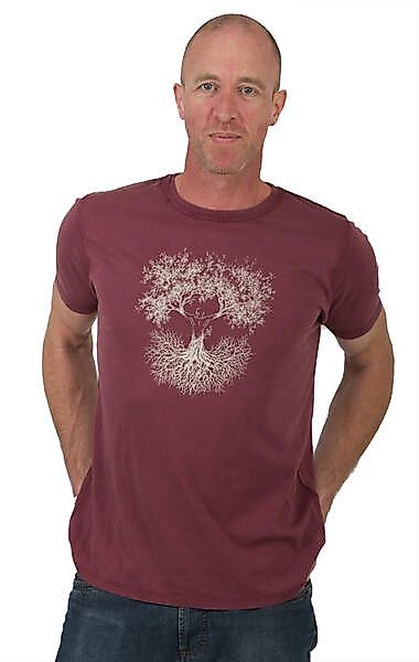 Shirt Aus Biobaumwolle Fairwear Für Herren "Fusion" In Washed Red günstig online kaufen