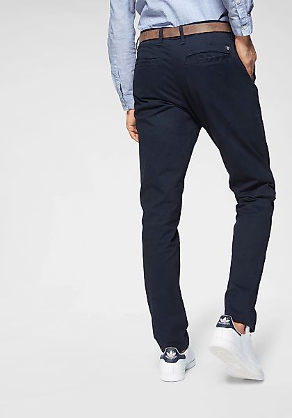 TOM TAILOR Denim Chinohose, (mit Gürtel), leicht vorgewaschen günstig online kaufen