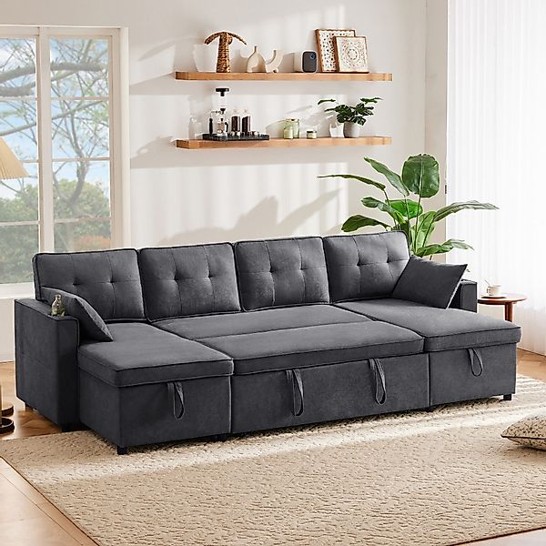 Merax Schlafsofa U-förmiges Sektionssofa aus Baumwoll- günstig online kaufen