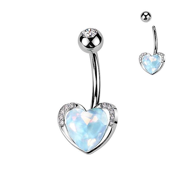 Taffstyle Bauchnabelpiercing Elegantes Bauchnabelpiercing Herz Zirkonia kle günstig online kaufen