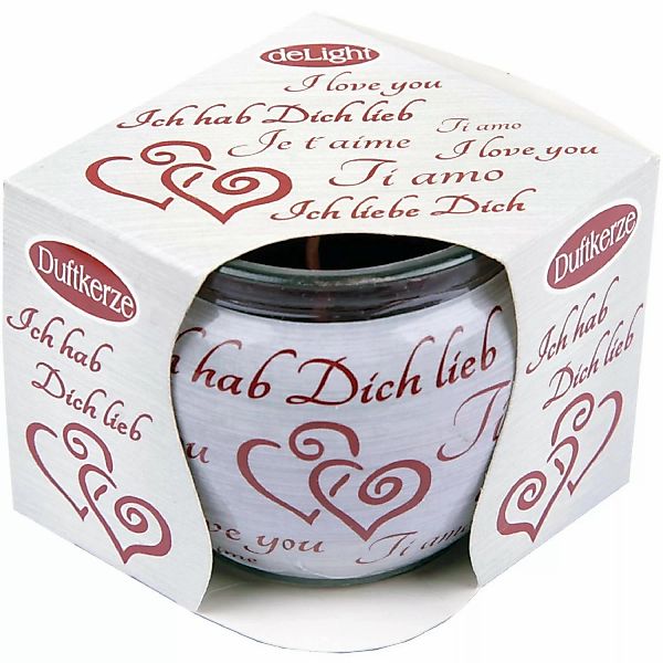 HS Candle Duftkerze Sprüche Kerze Raumduft Ich Liebe Dich günstig online kaufen