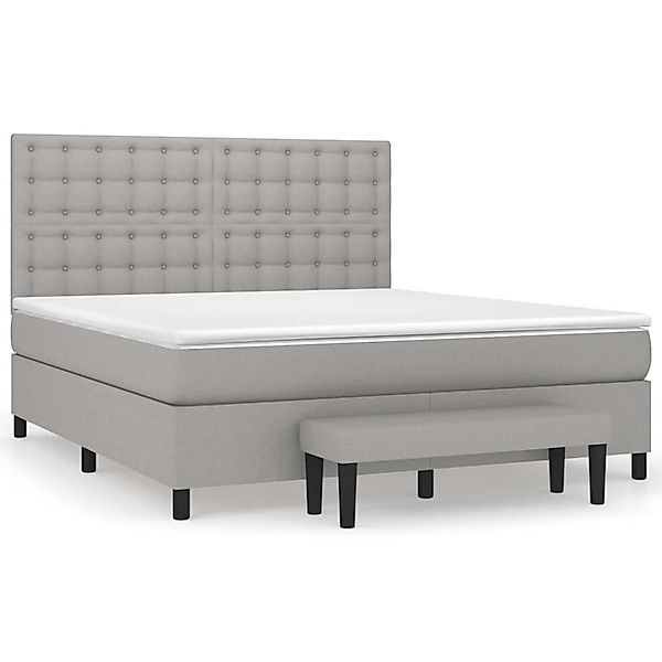 vidaXL Boxspringbett mit Matratze Hellgrau 180x200 cm Stoff1358468 günstig online kaufen