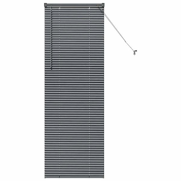 vidaXL Balkenjalousien mit Vorhängen Dunkelgrau 175 x 55 cm Aluminium 42006 günstig online kaufen