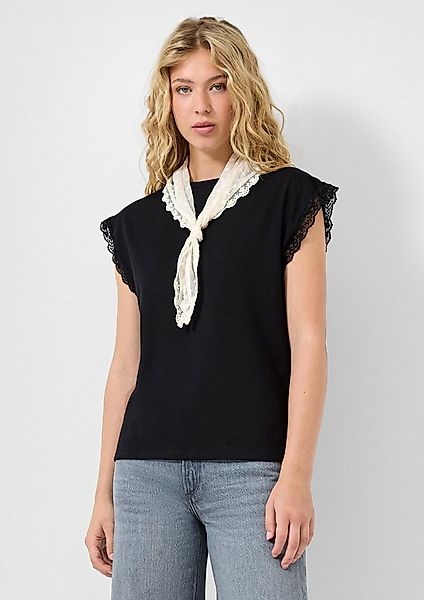 QS Kurzarmshirt T-Shirt Shirt mit Spitze günstig online kaufen