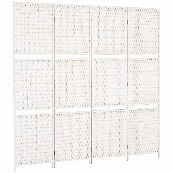 HOMCOM Paravent Innenraum 4 Panel 181L x 180H cm 2 Regale faltbarer Raumtei günstig online kaufen