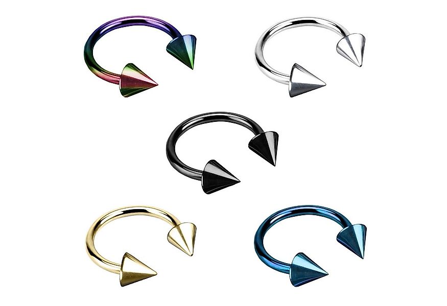 viva-adorno Nasenpiercing-Set Hufeisen Piercing Edelstahl Spikes Lippenpier günstig online kaufen