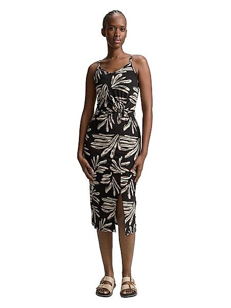 TOM TAILOR Denim Midikleid mit grafischem Muster und Spaghetti-Trägern günstig online kaufen