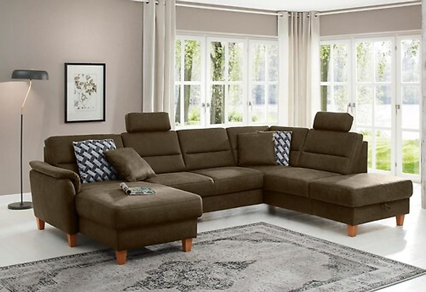 Home affaire Wohnlandschaft »Palmera U-Form, B: 308 cm« optional Bettfunkti günstig online kaufen
