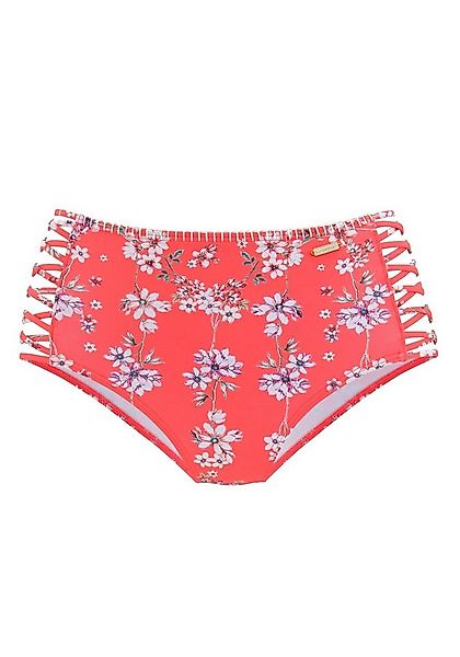 Sunseeker Highwaist-Bikini-Hose Ditsy mit Häkelkante und seitlichen Zierbän günstig online kaufen