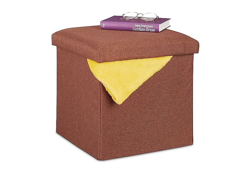 relaxdays Sitzhocker mit Stauraum, braun günstig online kaufen