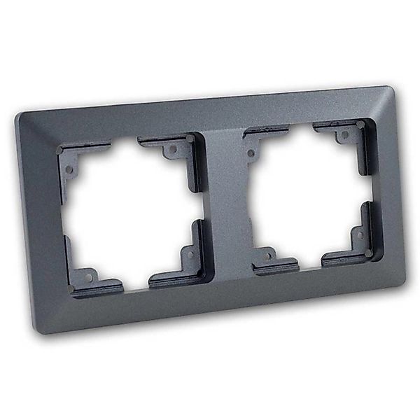 ChiliTec MILOS 2-Fach Rahmen Anthrazit Doppelrahmen günstig online kaufen