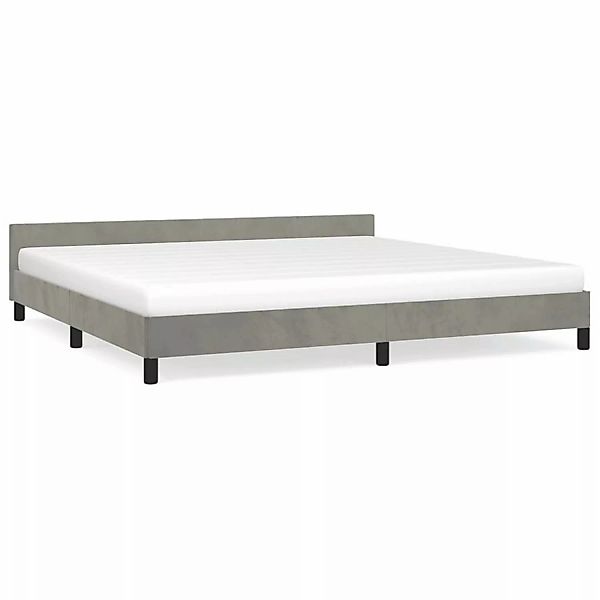 vidaXL Bettgestell mit Kopfteil Hellgrau 200x200 cm Samt Modell 71377638 günstig online kaufen