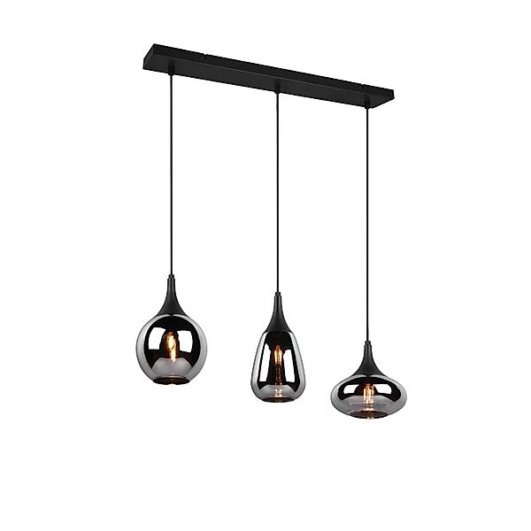 Trio Pendelleuchte Lumina 3-flammig Schwarz Matt 68,8 cm x 19,5 cm günstig online kaufen