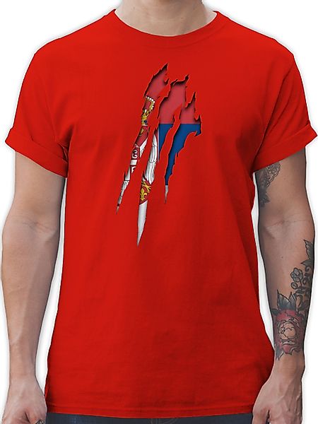 Shirtracer T-Shirt Serbien Krallenspuren 2026 Fussball günstig online kaufen