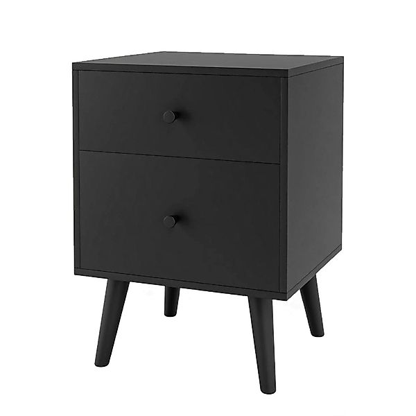 Costway Nachttisch mit 2 Schubladen Schwarz günstig online kaufen
