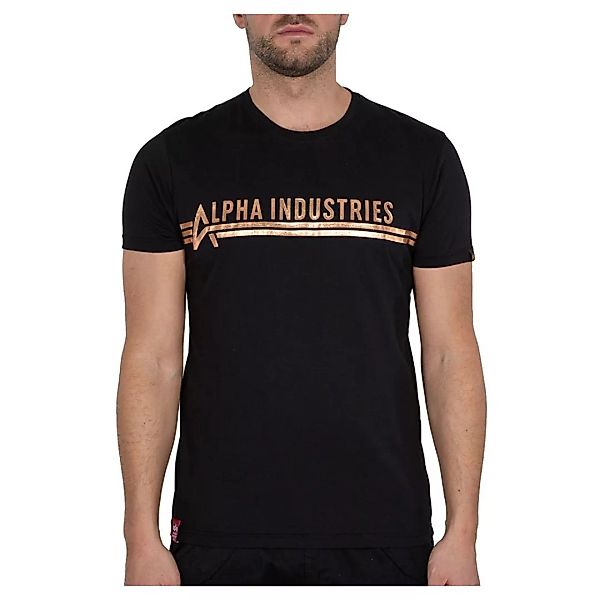Alpha Industries Industries Foil Print Kurzärmeliges T-shirt S Black / Copp günstig online kaufen