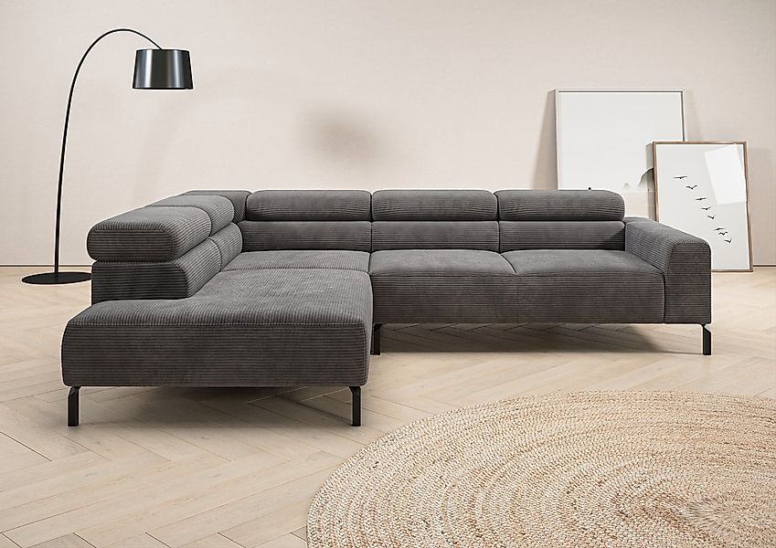 Places of Style Ecksofa "Antonelli, L-Form, inkl. Kopfteilverstellung, Brei günstig online kaufen