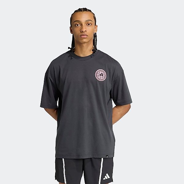 adidas Performance T-Shirt "GFX TEE GLOB Q3" sportlicher Stil, kurze Ärmel, günstig online kaufen