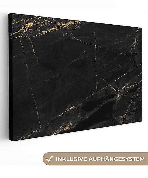 OneMillionCanvasses® Leinwandbild Marmoroptik - Luxus - Schwarz - Gold, Fot günstig online kaufen