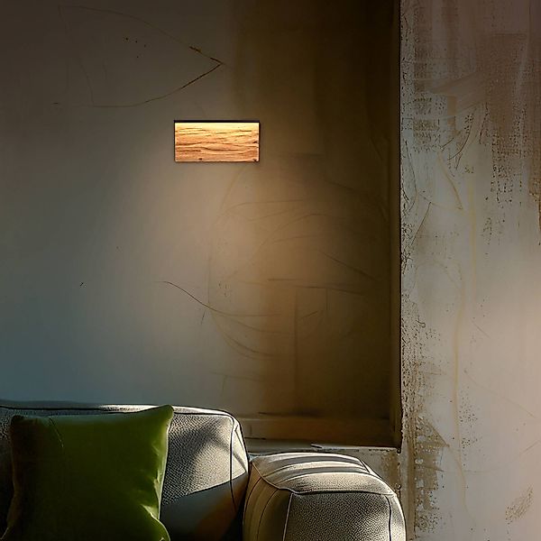 LED-Wandlampe Kalea, Breite 30 cm, holzfarben, Holz günstig online kaufen