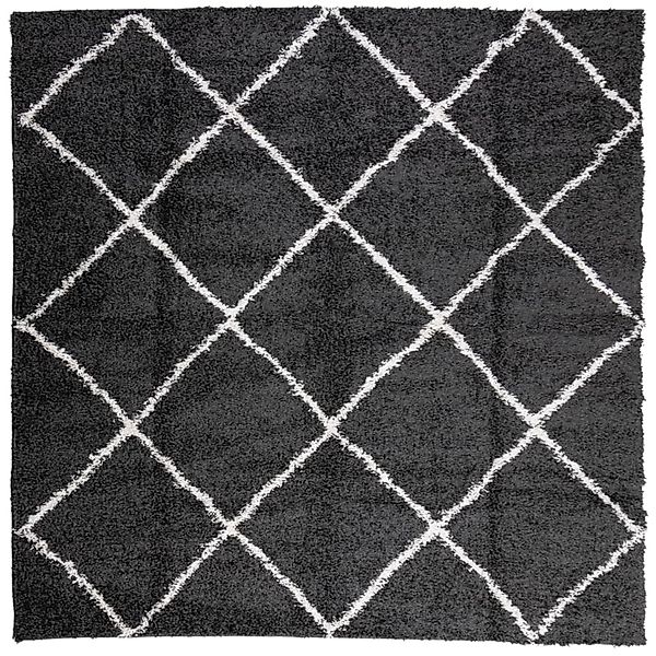 vidaXL Teppich Shaggy Hochflor Modern Schwarz Und Creme 240x240 Cm 1954819 günstig online kaufen